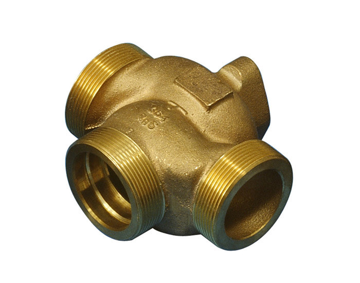 Brass 4-Way Valve Body